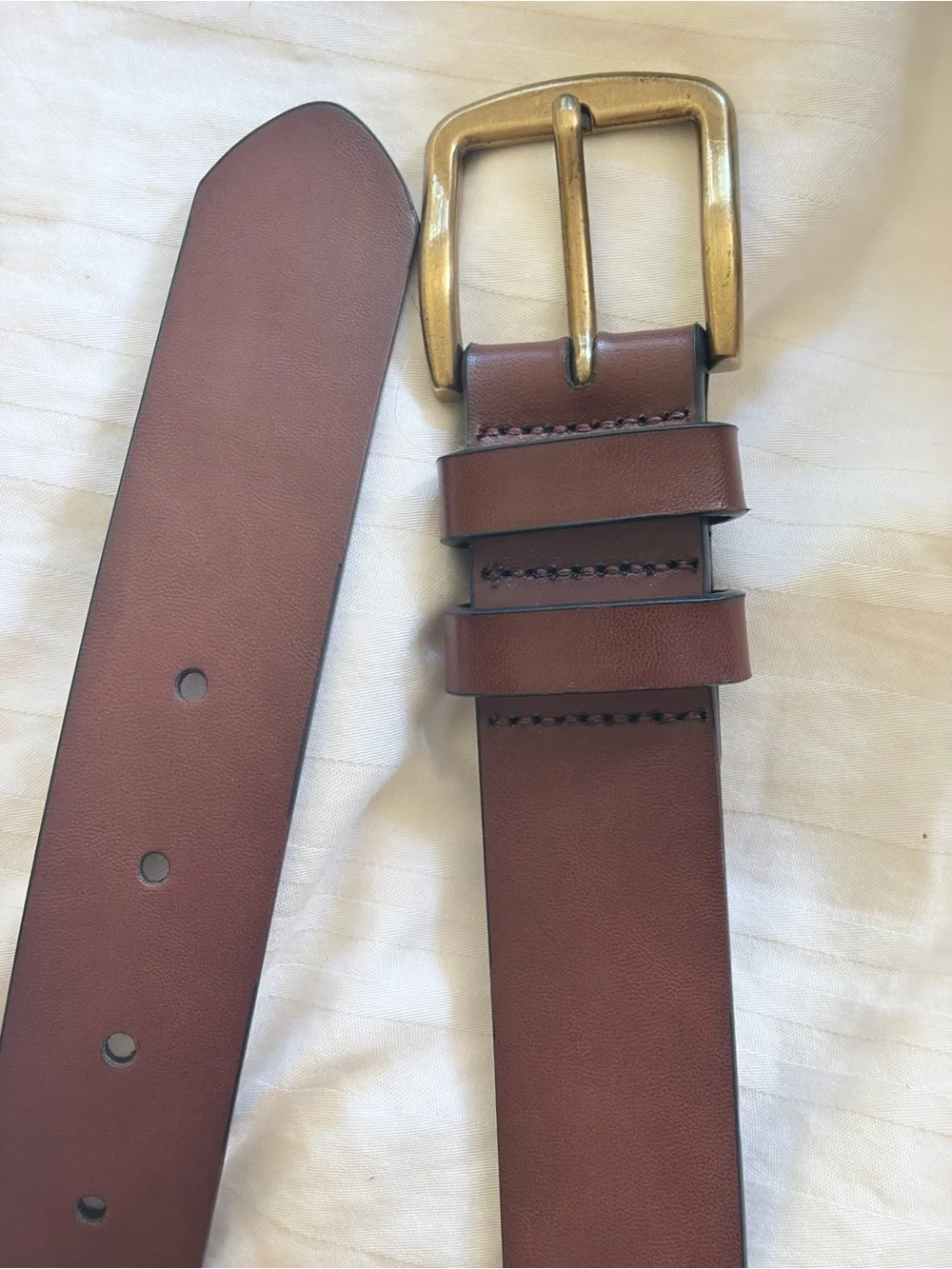 Brown faux leather belt
